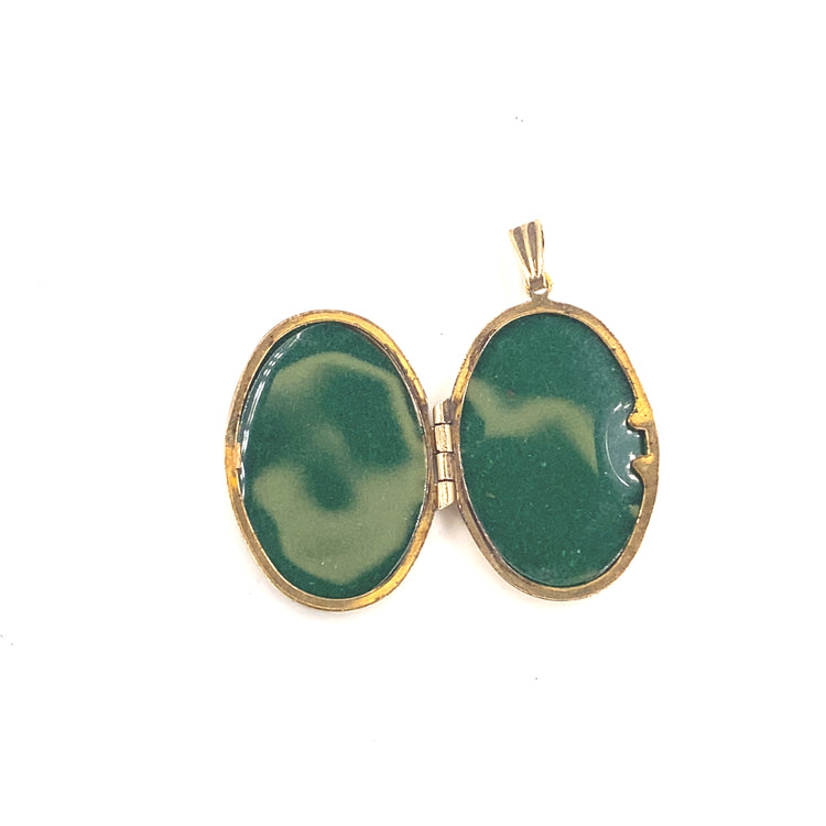 Women’s 9ct Yellow Gold Celtic Green Enamel Locket