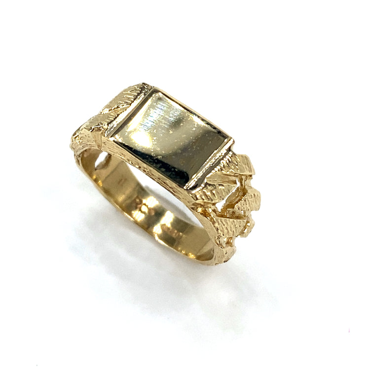 Men’s 9ct Yellow Gold Curb Link Signet - 4.6g