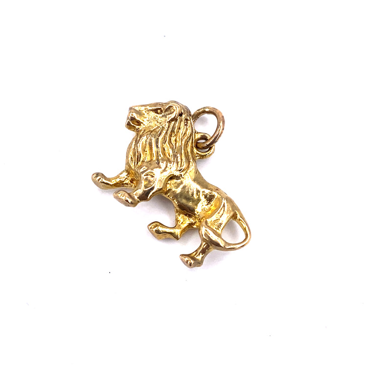 Unisex 9ct Yellow Gold Solid Lion Pendant - 6g