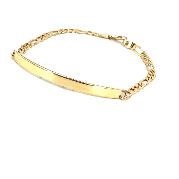 Unisex 14ct Yellow Gold ID Bracelet