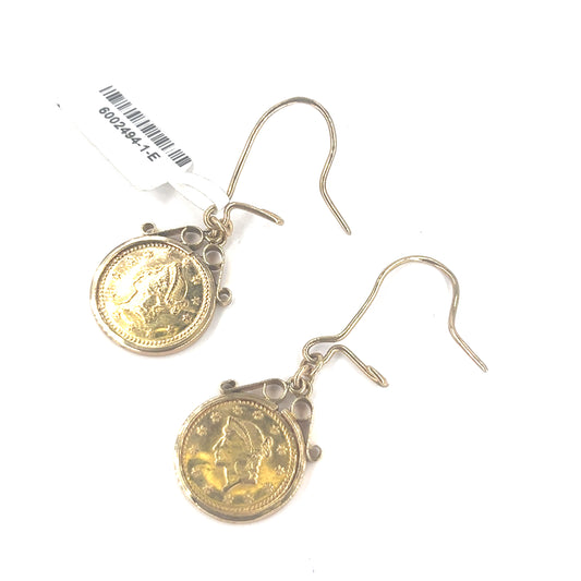 Women’s 22ct & 9ct Original American Dollar Coin Earrings - 1853