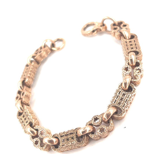 9ct Rose Gold Star Bar Bracelet - 25g