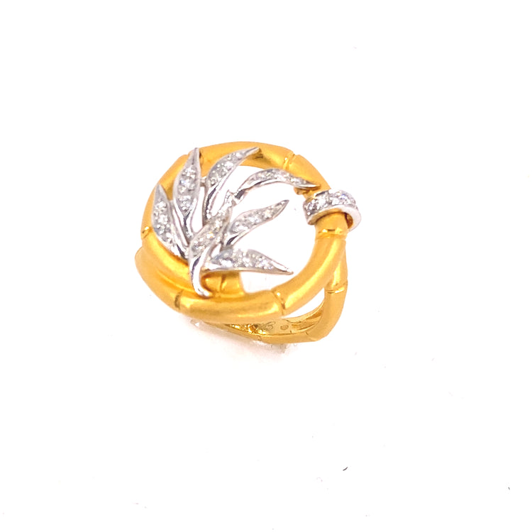 Womens 18ct Yellow Gold Diamond Carrera Y Carrera Ring - 8.6g 0.50ct