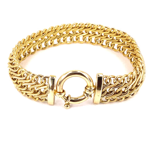 Women’s 9ct Yellow Gold Vintage Hollow Bracelet - 13.1g