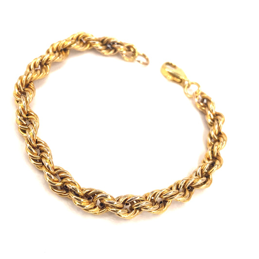 Children’s 9ct Yellow Gold Rope Bracelet- 3.6g 6”