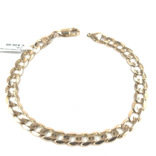 Men’s 9ct Yellow Gold Curb Bracelet - 8” 10.8g