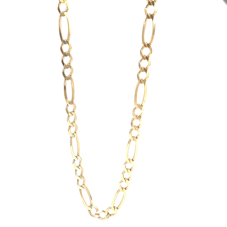 Unisex 9ct Yellow Gold Figaro Chain- 16.9g 24”