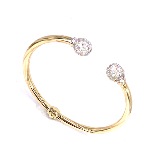 Women’s 9ct CZ Torque Bangle - 9.7g