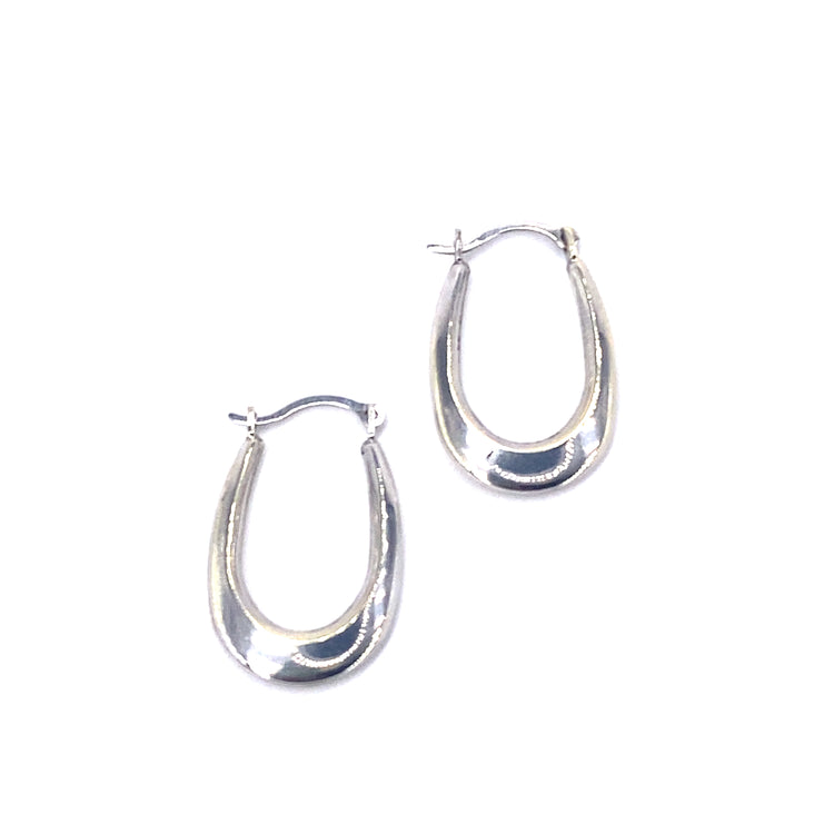 Women’s 9ct White Gold Plain Creole Hoops