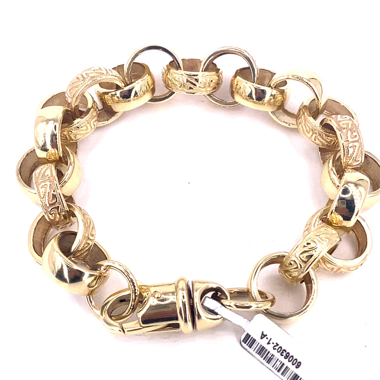 Men’s 9ct Yellow Gold Belcher Bracelet - 42.3G