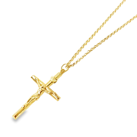 Women’s 9ct Yellow Gold Crucifix & Belcher Chain -4.1g