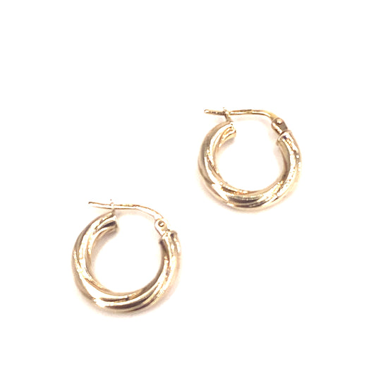 Women’s 9ct Yellow Gold Twist Hoops - 1g