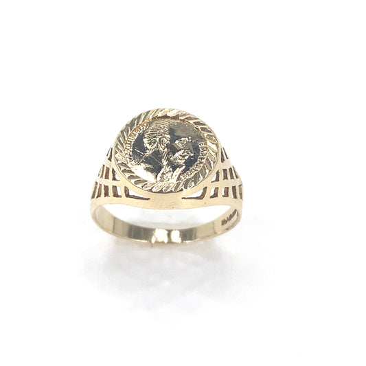 Unisex 9ct Yellow Gold Coin Ring