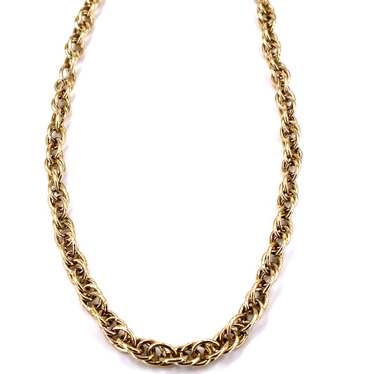 Unisex 9ct Yellow Gold Solid Rope Chain - 18.3G