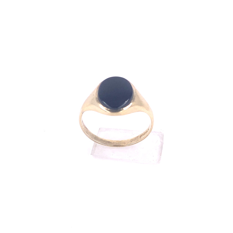 Men’s 9ct Yellow Gold Signet Onyx Ring - 2.4g