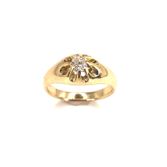 Children’s 18ct Yellow Gold Miner Cut Diamond ‘Gypsy’ Ring - 0.10ct