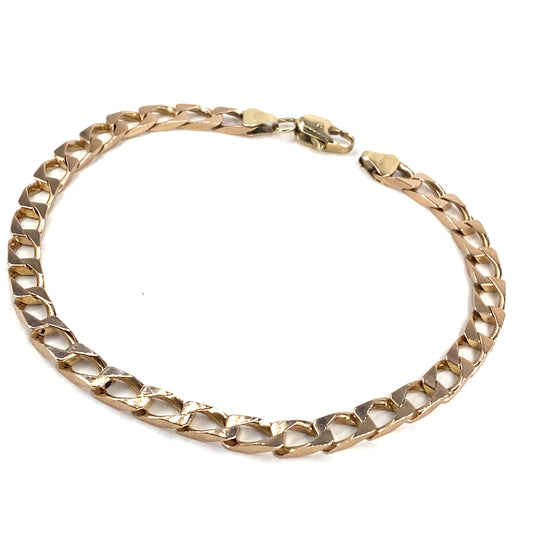 Men’s 9ct Yellow Gold Square Curb Bracelet - 16g