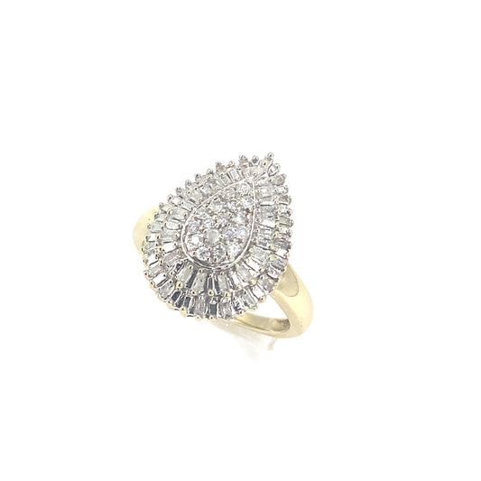 Women’s 9ct Yellow Gold Pear Shaped Diamond Ring-0.50ct