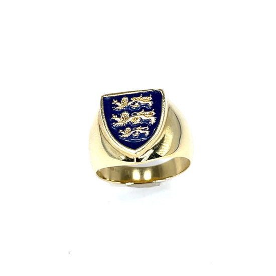 9ct 3 Lions England Signet Ring - Hyman’s Jewellers