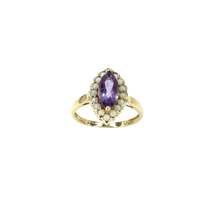 9CT Amethyst and Pearl Ring - Hyman’s Jewellers