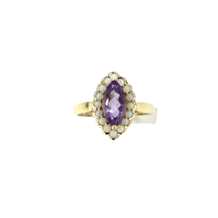 9CT Amethyst and Pearl Ring - Hyman’s Jewellers