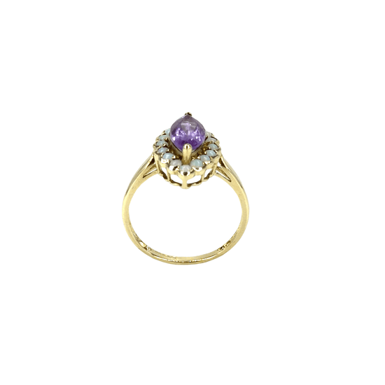 9CT Amethyst and Pearl Ring - Hyman’s Jewellers