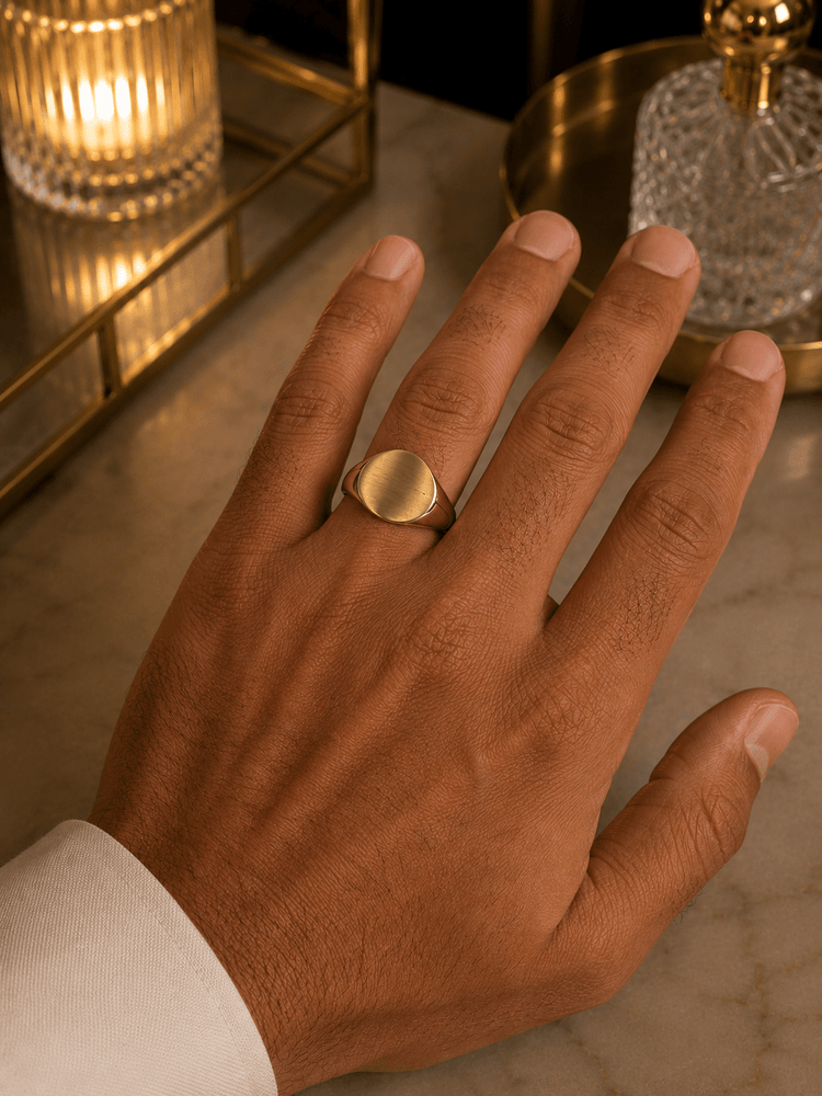9ct Classic Oval Yellow Gold Signet Ring - Hyman’s Jewellers