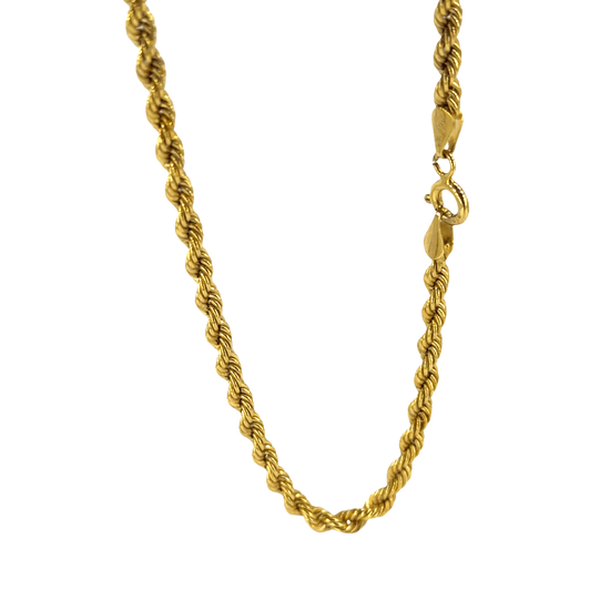 9CT Classic Rope Chain Necklace in Yellow Gold - Hyman’s Jewellers