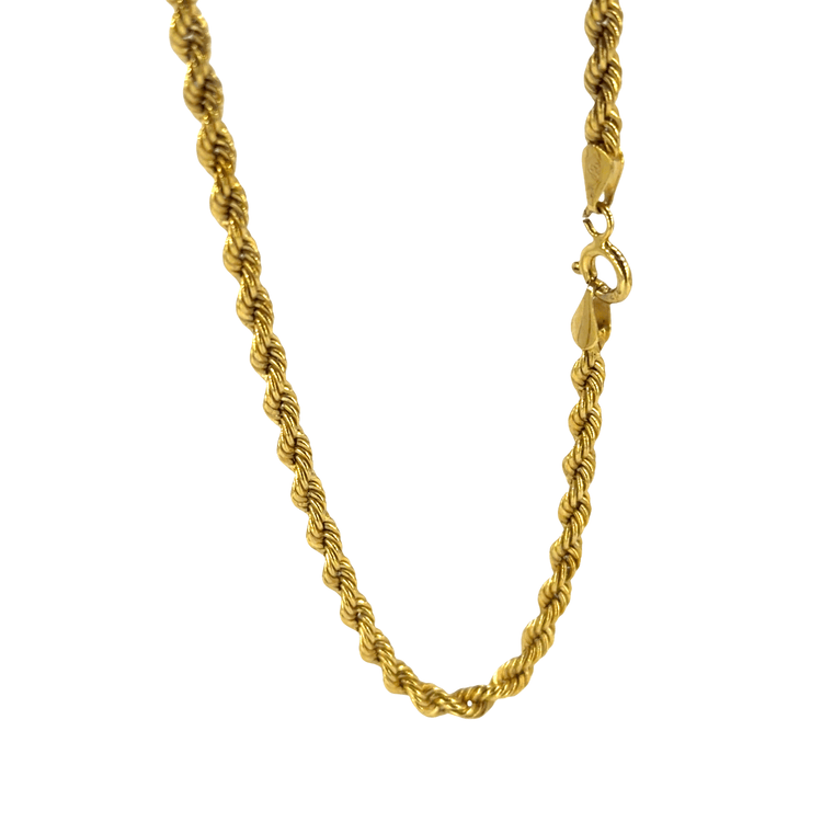 9CT Classic Rope Chain Necklace in Yellow Gold - Hyman’s Jewellers