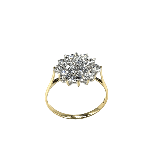 9CT Cluster Cubic Zirconia Ring 2.7g - Hyman’s Jewellers