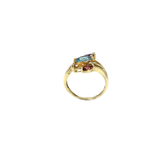 9CT Multi - Stone Marquise Gemstone Ring in Yellow Gold - Hyman’s Jewellers