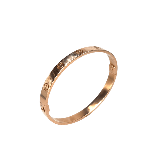 9CT Rose Gold Bangle Bracelet with Screw Style - Hyman’s Jewellers