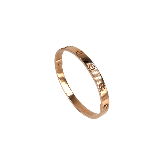 9CT Rose Gold Bangle Bracelet with Screw Style - Hyman’s Jewellers
