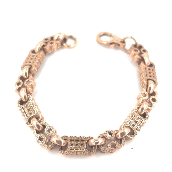 9ct Rose Gold Star Bar Bracelet - 25g - Hyman’s Jewellers