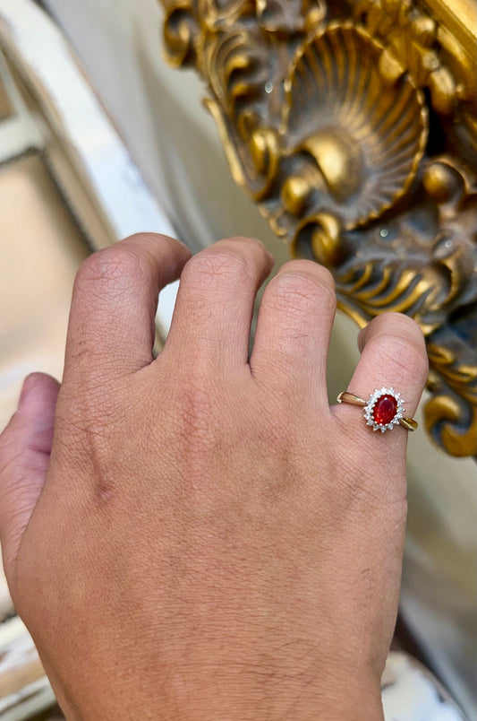 9CT Yelllw Gold Orange Stone Ring 3g - Hyman’s Jewellers