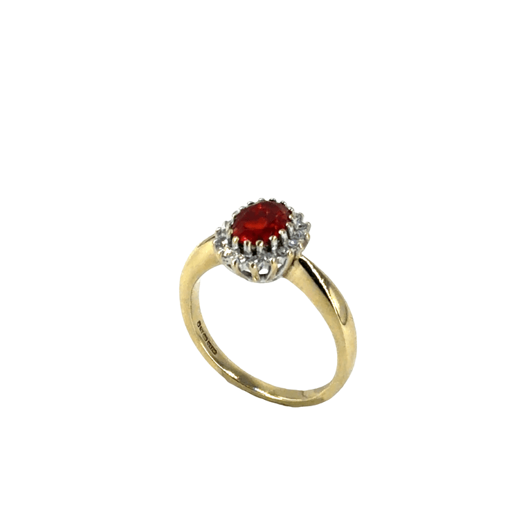 9CT Yelllw Gold Orange Stone Ring 3g - Hyman’s Jewellers