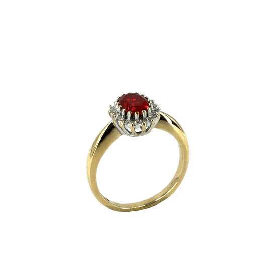 9CT Yelllw Gold Orange Stone Ring 3g - Hyman’s Jewellers