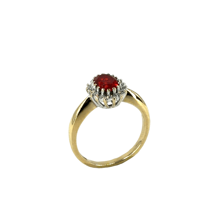 9CT Yelllw Gold Orange Stone Ring 3g - Hyman’s Jewellers