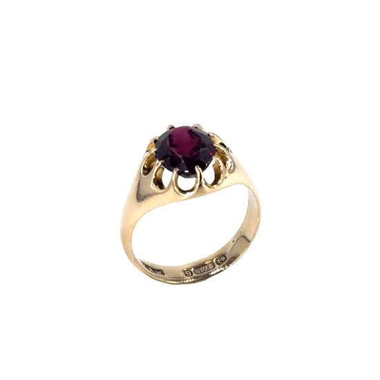 9CT Yellow Gold Amethyst Gypsy Ring 4.3g - Hyman’s Jewellers