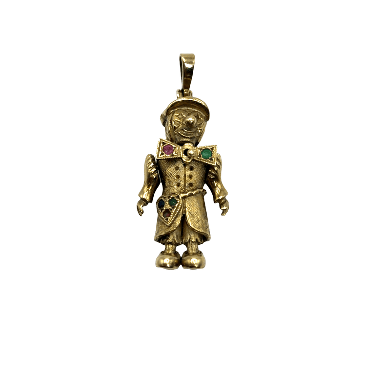 9CT Yellow Gold Articulated Clown Pendant with Ruby Accents 9.4g - Hyman’s Jewellers