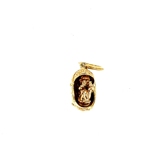 9Ct Yellow Gold Baby in a Pram Pendant - Hyman’s Jewellers