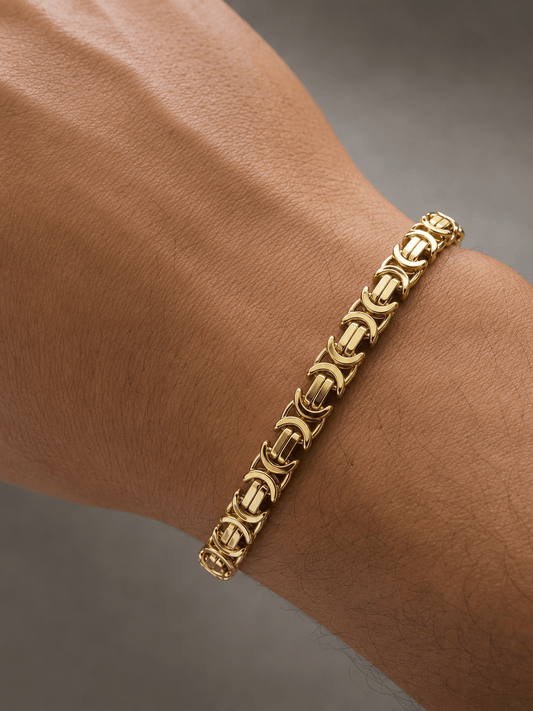 9CT Yellow Gold Byzantine Chain Bracelet - Hyman’s Jewellers