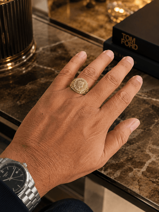 9ct Yellow Gold Coin style Ring - Hyman’s Jewellers
