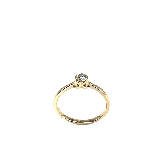 9CT Yellow Gold Diamond Solitaire Ring 2.1g - Hyman’s Jewellers