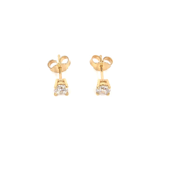 9ct Yellow Gold Diamond Stud Earrings - 0.30ct Vs2 H - Hyman’s Jewellers