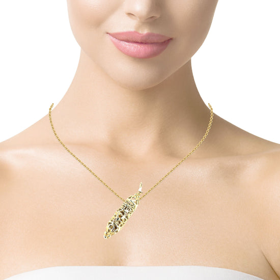 9ct Yellow Gold Filigree Pendant - Hyman’s Jewellers