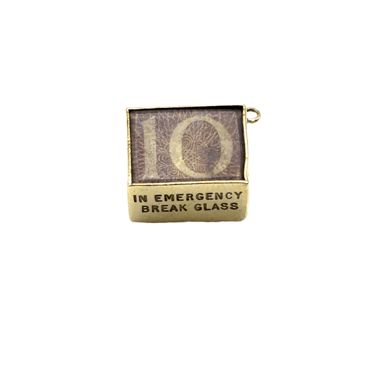 9CT Yellow Gold "In Emergency Break Glass" Novelty Pendant 2.6g - Hyman’s Jewellers