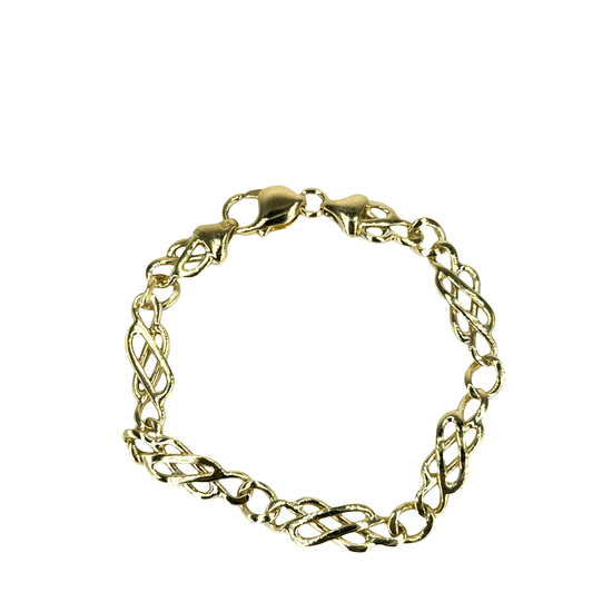9CT Yellow Gold Interlocking Link Chain Bracelet - Hyman’s Jewellers