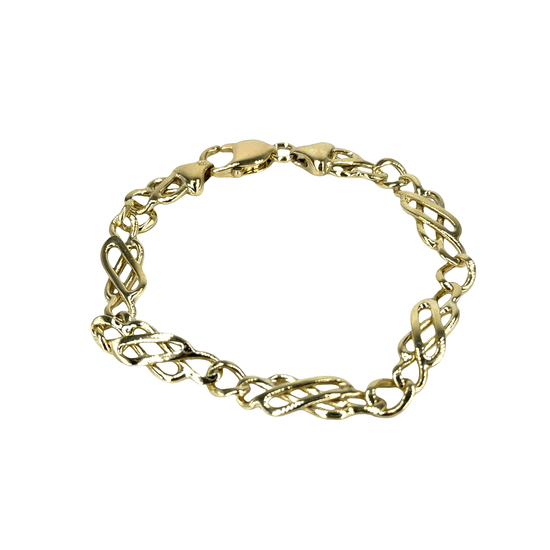 9CT Yellow Gold Interlocking Link Chain Bracelet - Hyman’s Jewellers