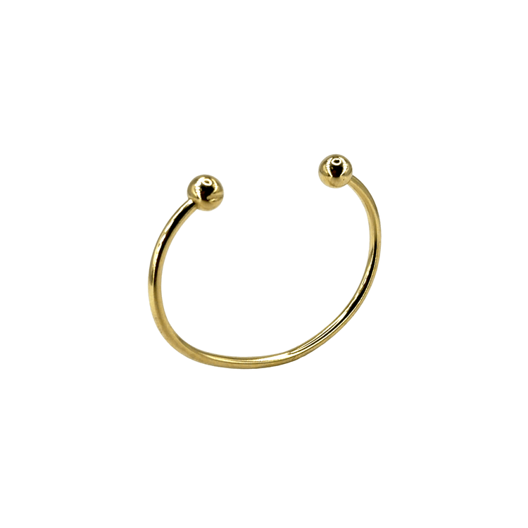 9CT Yellow Gold Open Cuff Kids Bangle with Spherical Ends - Hyman’s Jewellers
